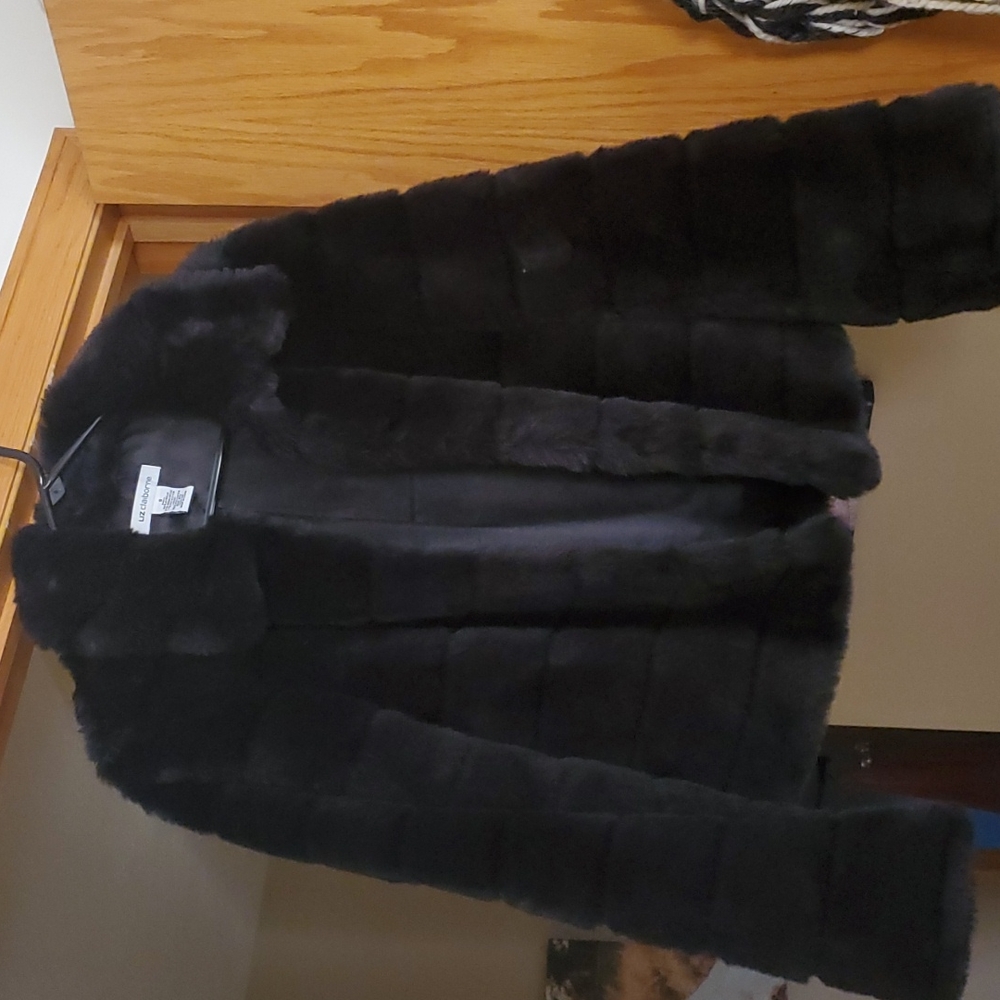 Black faux fur jacket